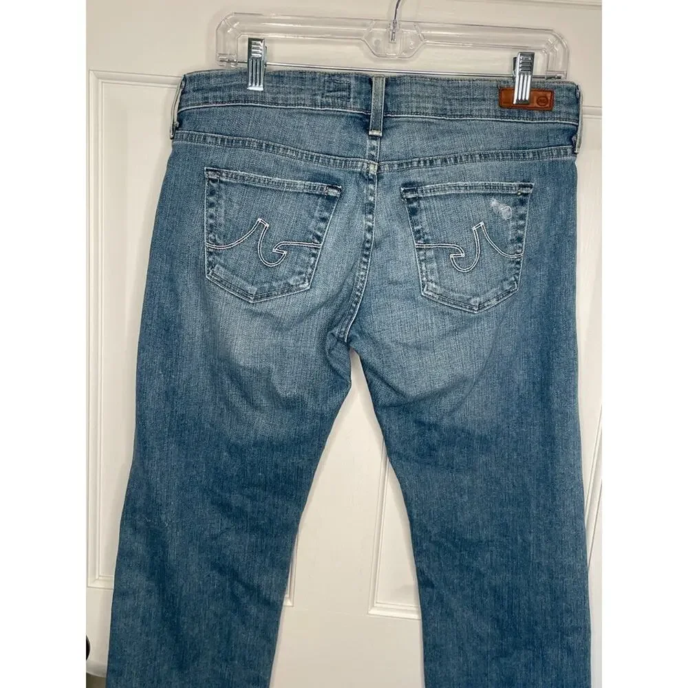 AG Adriano Goldschmied Women’s 29R Tomboy Crop Jeans Relaxed Straight Distressed